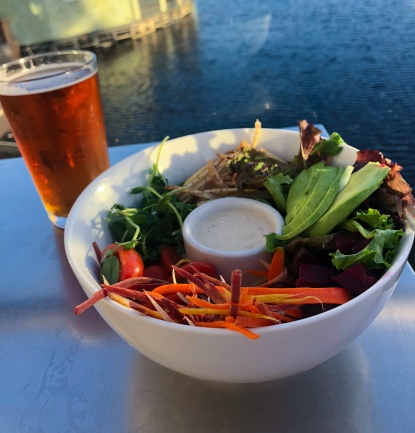 Buddha Bowl and Amber Ale Local Beer
